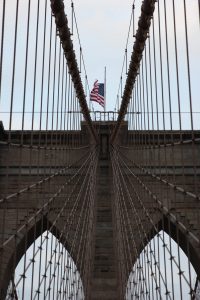 Flag on Brooklyn Bridge