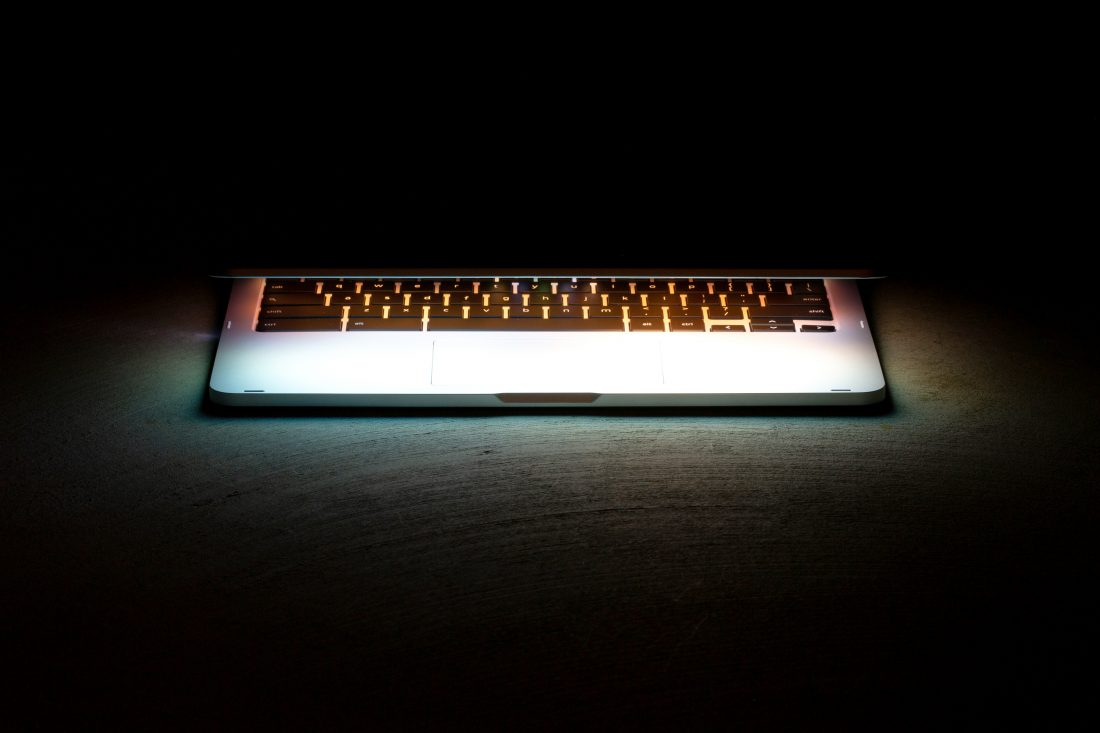 Free stock image of Laptop Keyboard Glow