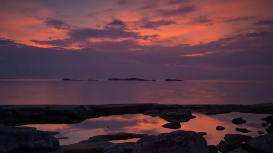 Sunrise Over an Island