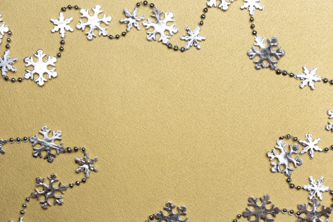 Free stock image of Silver and Gold Snowflakes