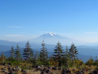 Distant Snowy Mountain