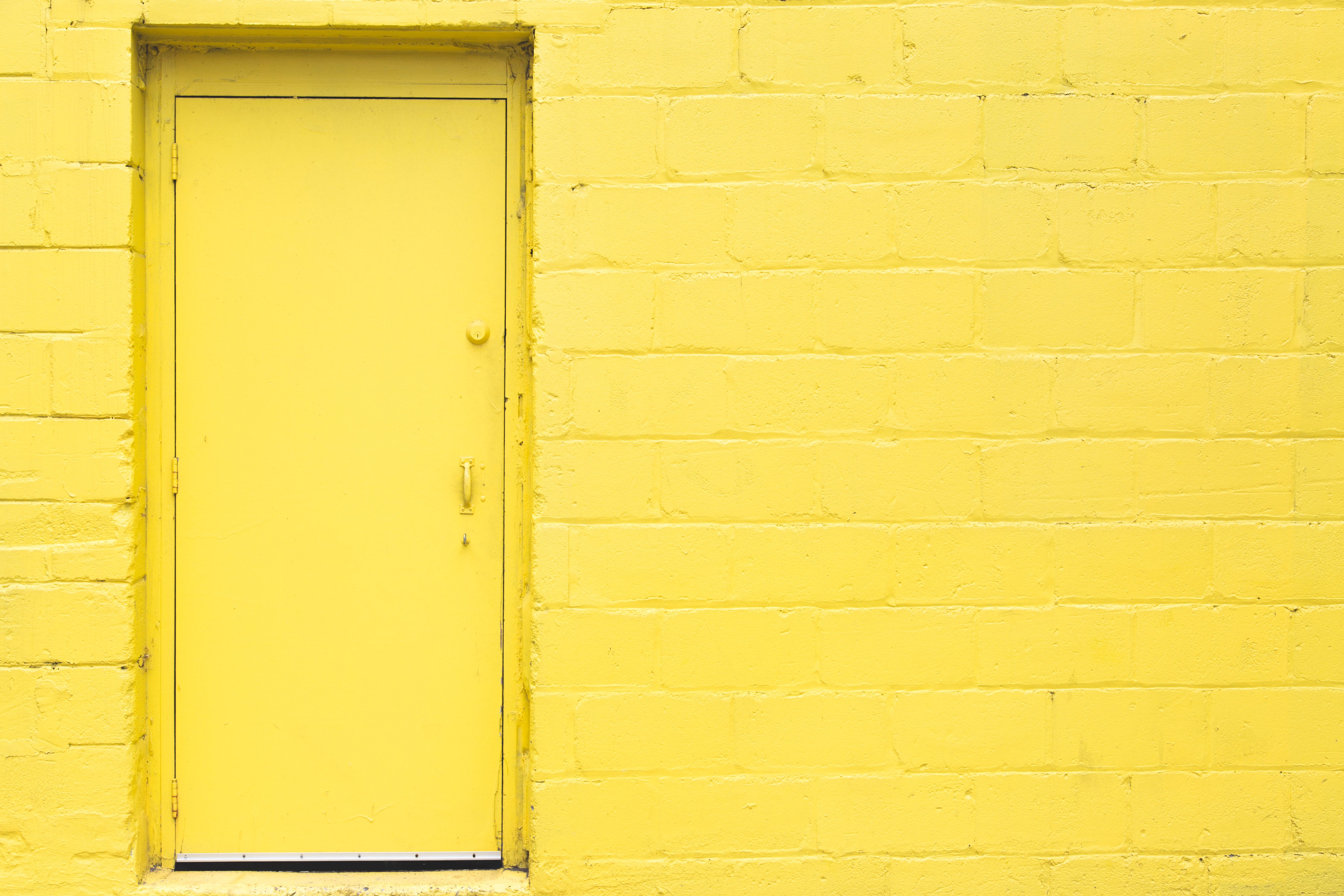 Yellow Wall Door Royalty-Free Stock Photo and Image