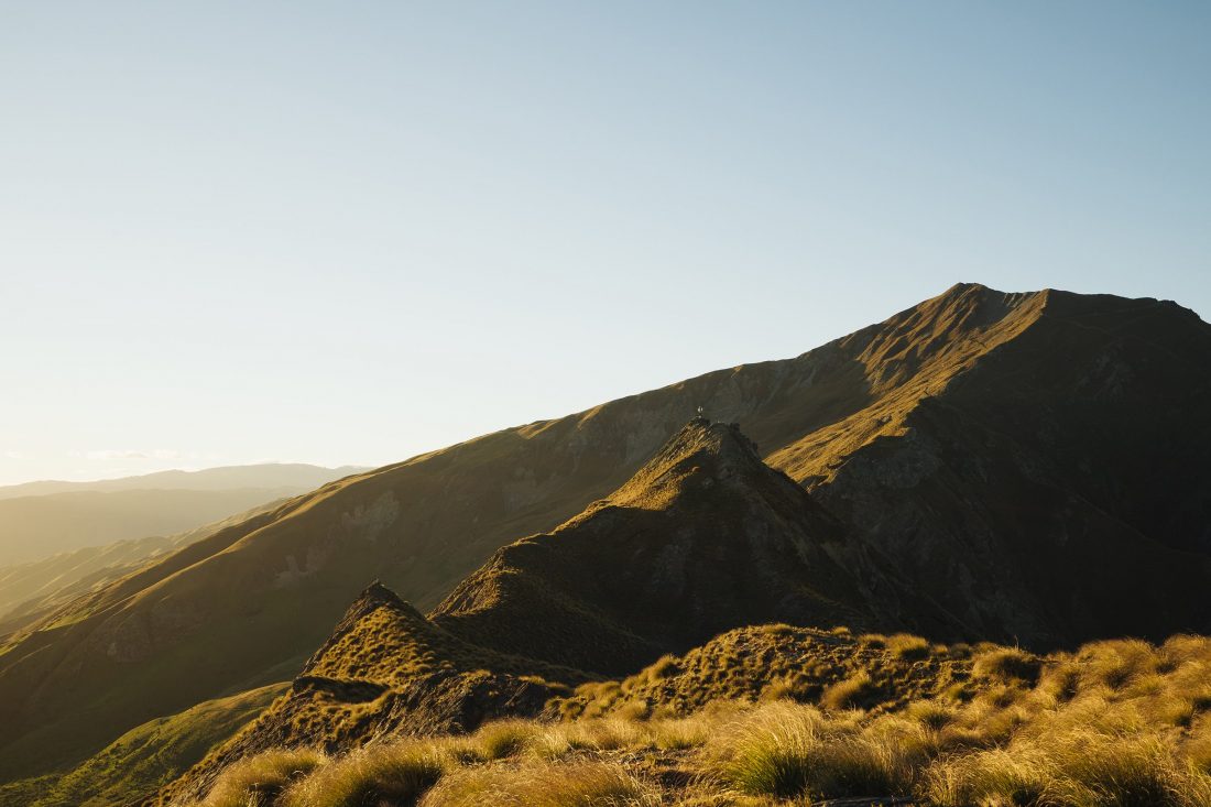 Hiker on Mountain Range