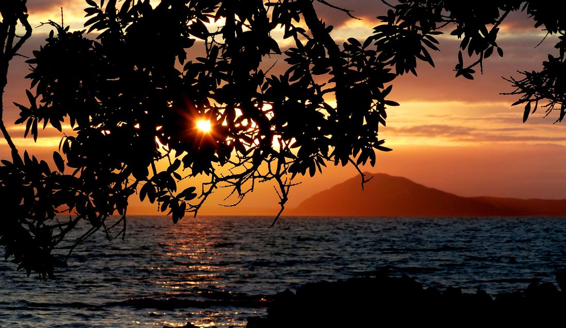 Free stock image of Ocean Sunset Silhouette