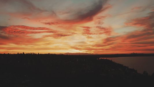 Aerial City Sunset