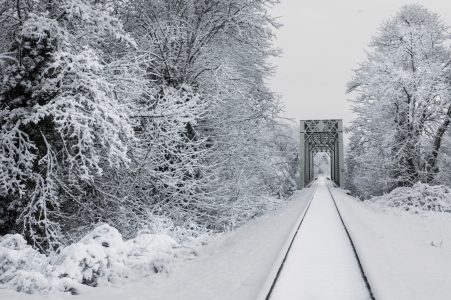 Snowy Train Tracks