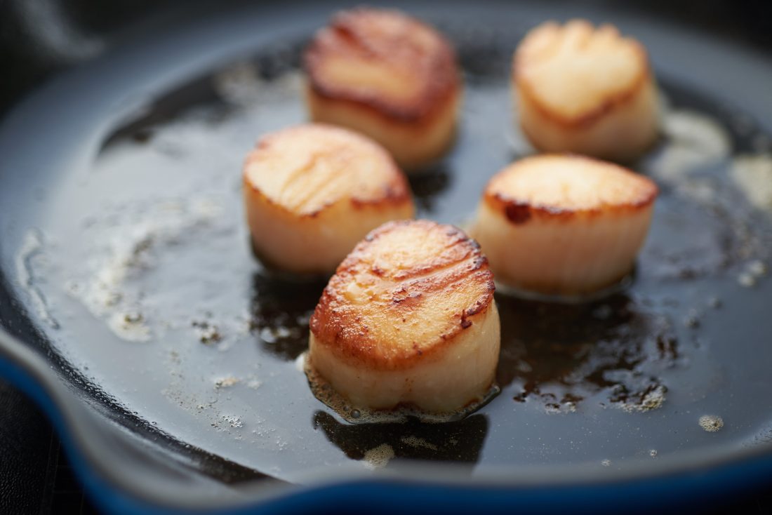 Free stock image of Cooking Fresh Scallops