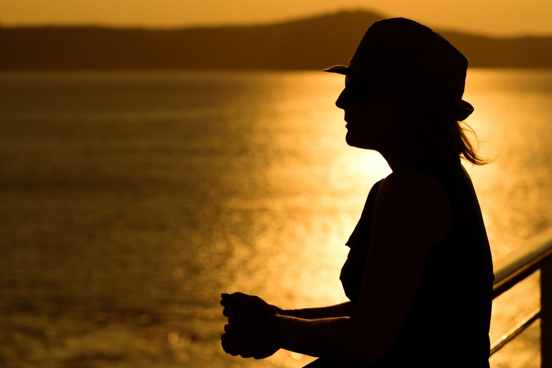 Free stock image of Woman Sunset Water