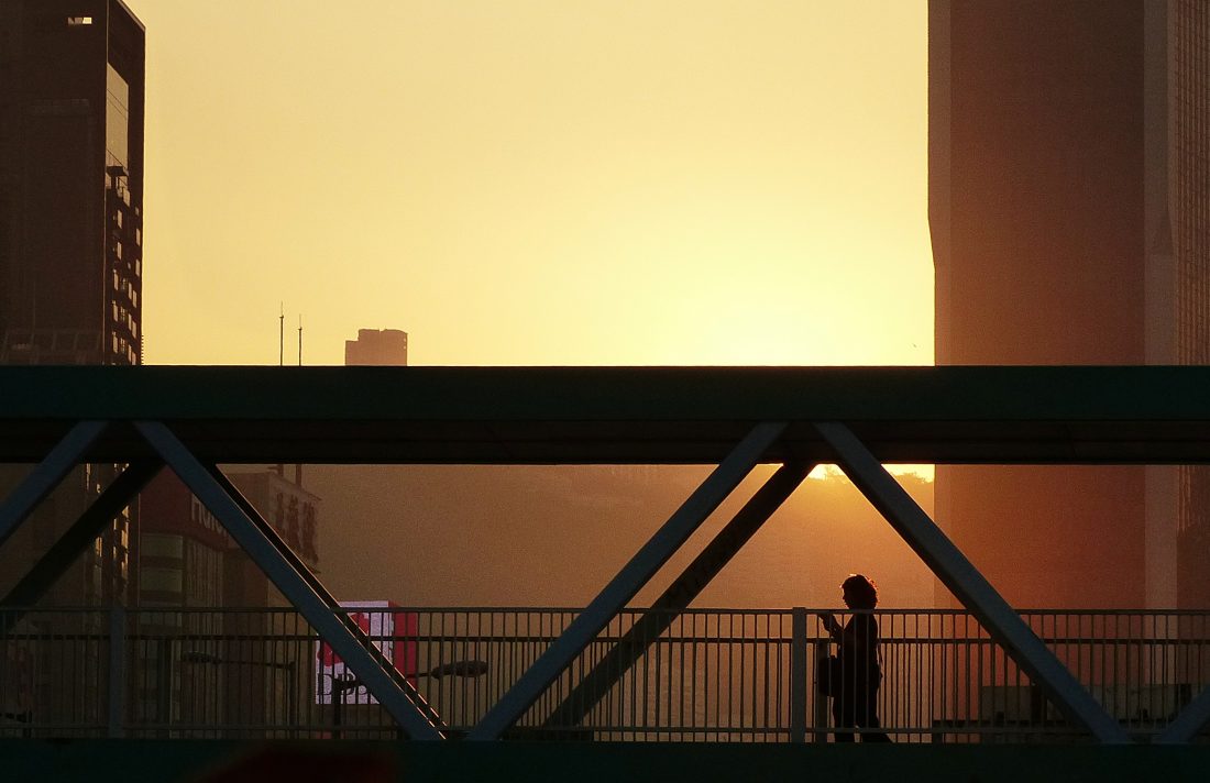 Free stock image of Bridge City Silhouette