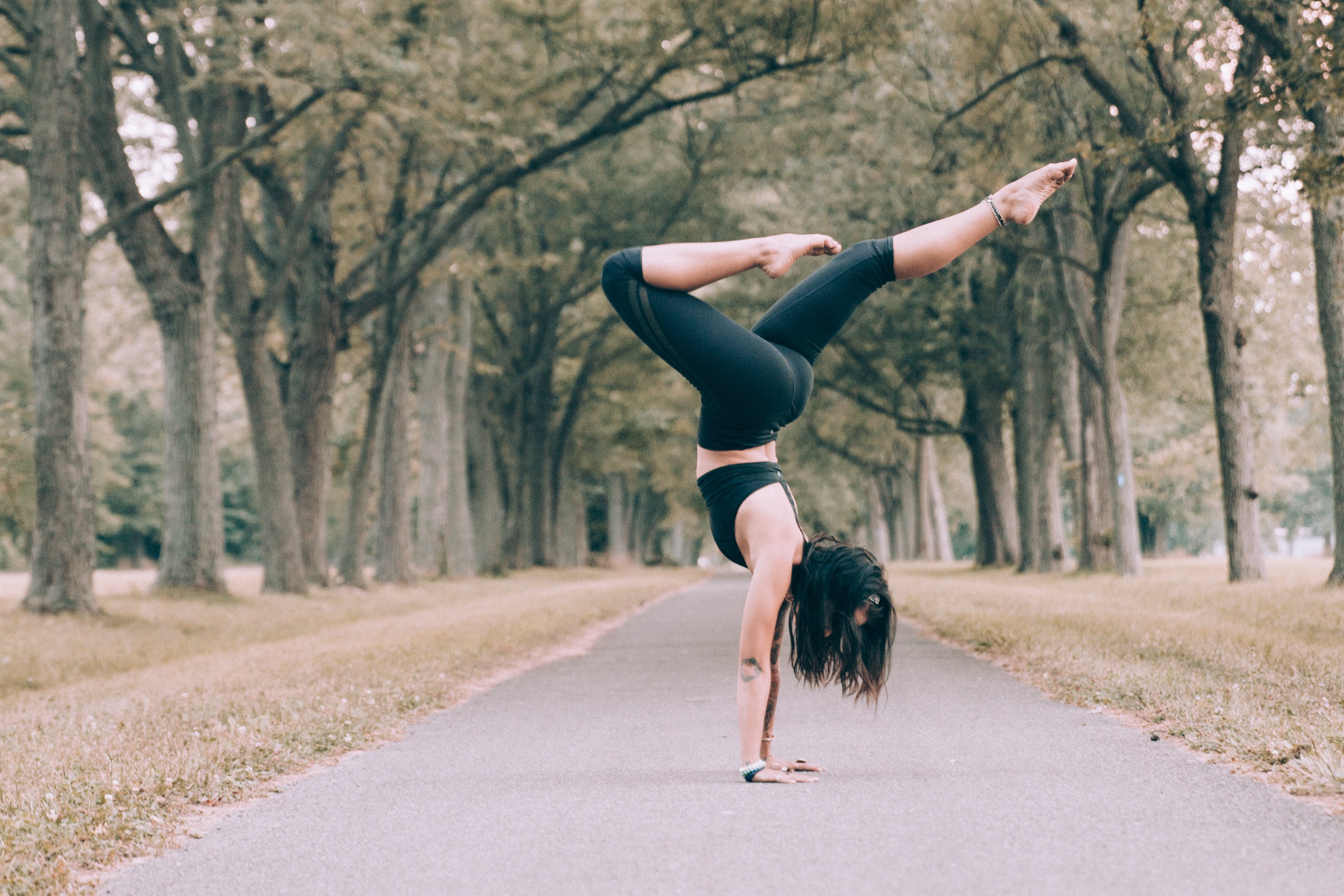 Girl in Yoga Pose Royalty-Free Stock Photo