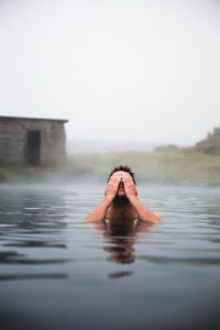 Swimming Man Outdoors