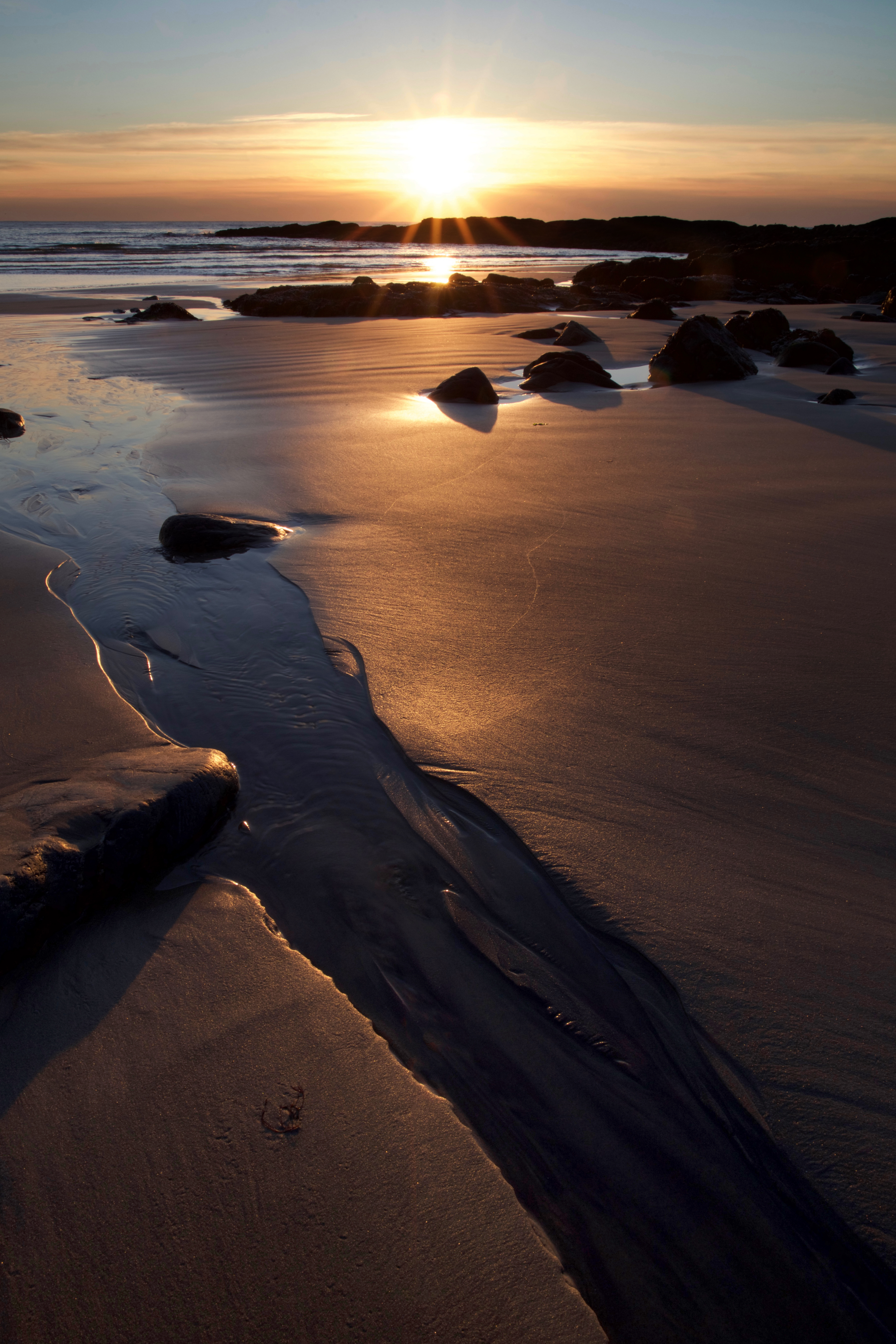 Sandy Beach Sunrise Royalty-Free Stock Photo and Image