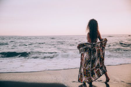 Woman Beach Sunset