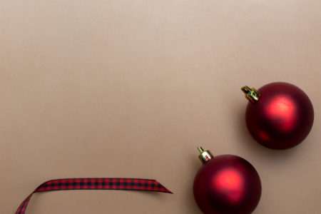 Red Ornaments and Ribbon