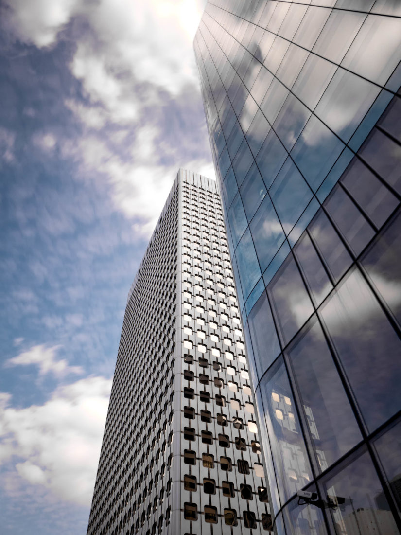 Free stock image of Tall Skyscrapers Clouds