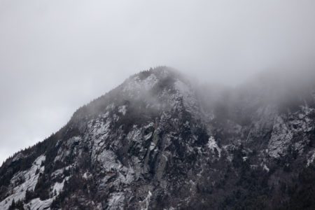 Mountain Cliff Fog