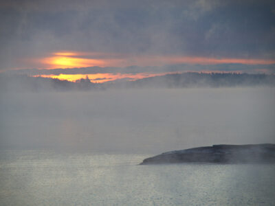 Foggy Sunrise Water