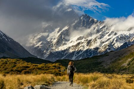 Hiker Mountains Landscape