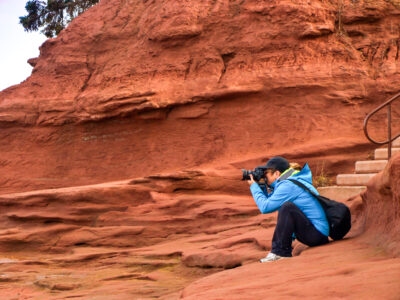 Photographer Outdoors Cliff