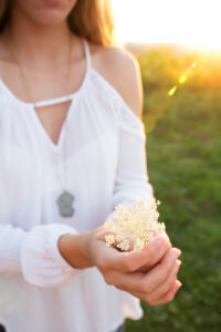 Woman Holding Flowers