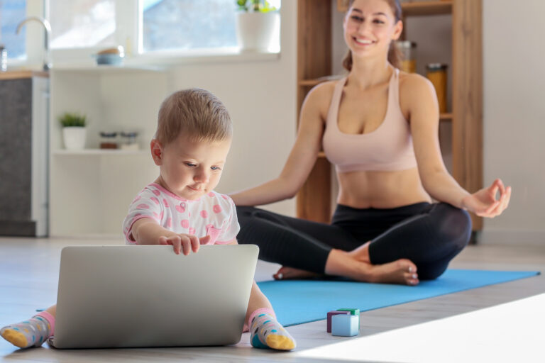 Yoga Mom Child Royalty-Free Stock Photo