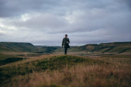 Man Hiking Landscape