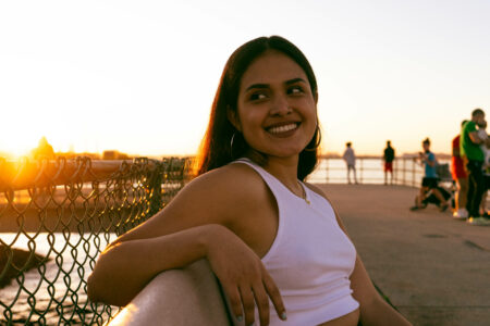 Smiling Woman Outside