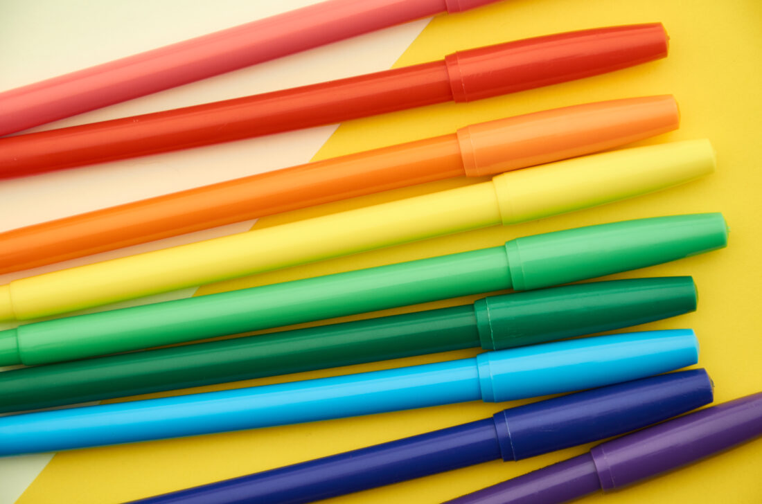 Free stock image of Colored Markers Background