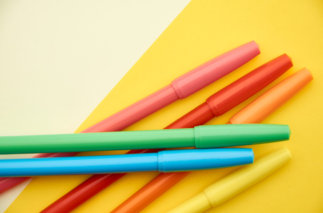 Free stock image of Colored Markers Background