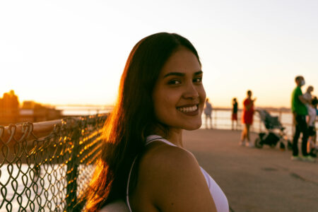 Smiling Woman Outside