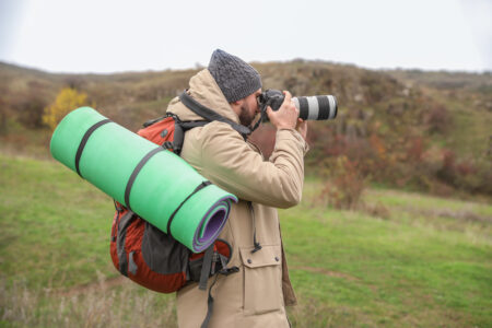 Man Hiking Camera