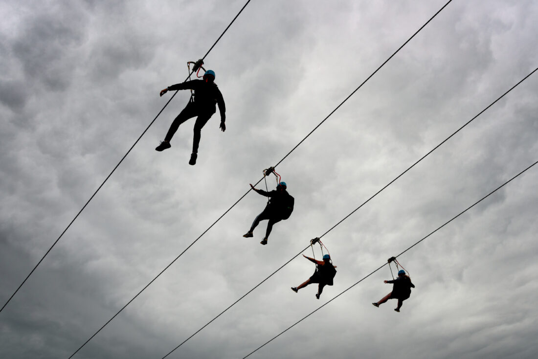 Free stock image of People Zip Lining